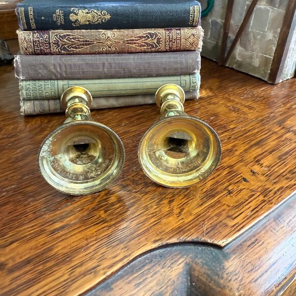 Vintage Made in England Small Gold Candle Holders - Picture 5 of 8